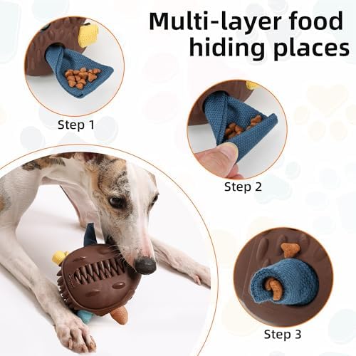Hedgehog Treat Dispensing Dog Toy, Interactive Puzzle Toy for Dogs (Brown)