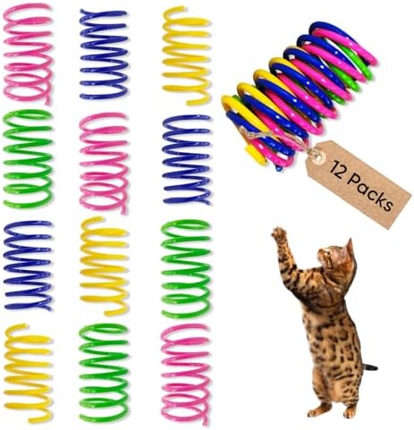 Cat Toys for Indoor Cats, 12 Pack Interactive Cat Spring Toys