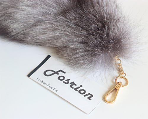 Fosrion Real Fox Tail Fur Hair Cat Catching Hunting Playing Bites Toy (Silver Fox, Only Tail)