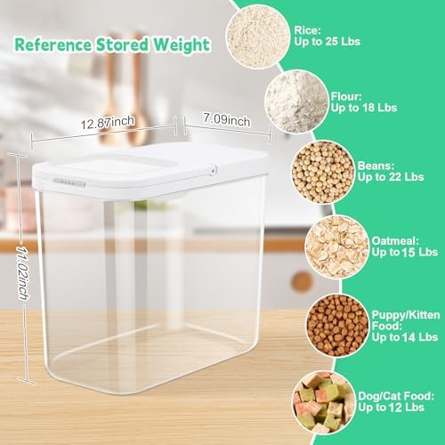 TBMax Dog Cat Food Storage Container 12Lbs with Airtight Flip-up Lid, Large Pet Food Dog Treat Container with Scoop, Airtight Food Storage Bin for Kitchen Organization