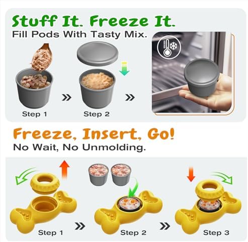 KADTC 3-in-1 Frozen Treat, Lick, Tough Chew Dog Toy for Medium/Large Dogs