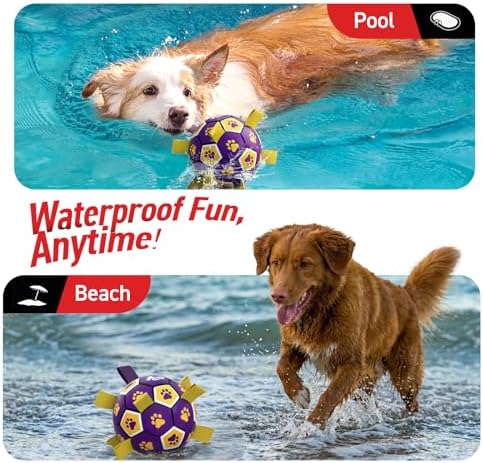 QDAN Dog Ropes Toys, Soccer Ball with Straps, Interactive Dog Toys for Tug of War, Dog Water Toy, Durable Balls for Medium Large Dogs（8 Inch） | 8 Inch Soccer Toy with Straps, Dog Tug Toy for Tug of War, Puppy Birthday Gifts, Training Herding Balls for ...