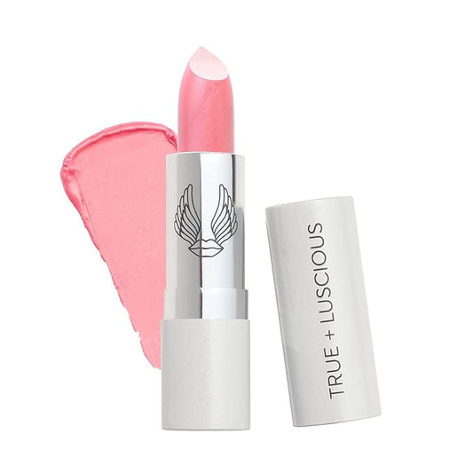 True + Luscious Super Moisture Lipstick – Clean, Vegan and Cruelty Free – Lasting Hydration for Dry Lips with a Satin Finish – Breathless Pink