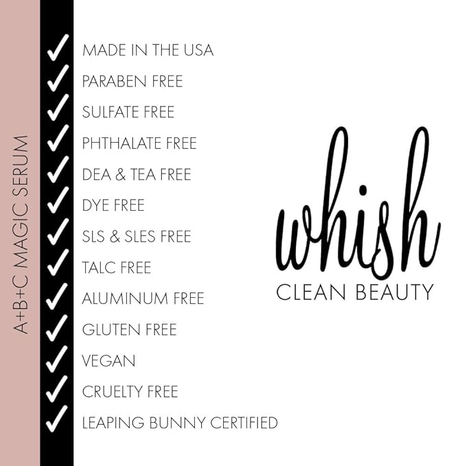 Whish A+B+C Magic Serum - Bakuchiol, Vitamin C, Antioxidant, Reduces Fine Lines & Wrinkles - 4 oz