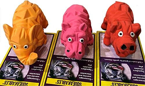 HDP Multipet Latex Squeaking MINI Toy Bundle Color:Origami Pack of 3