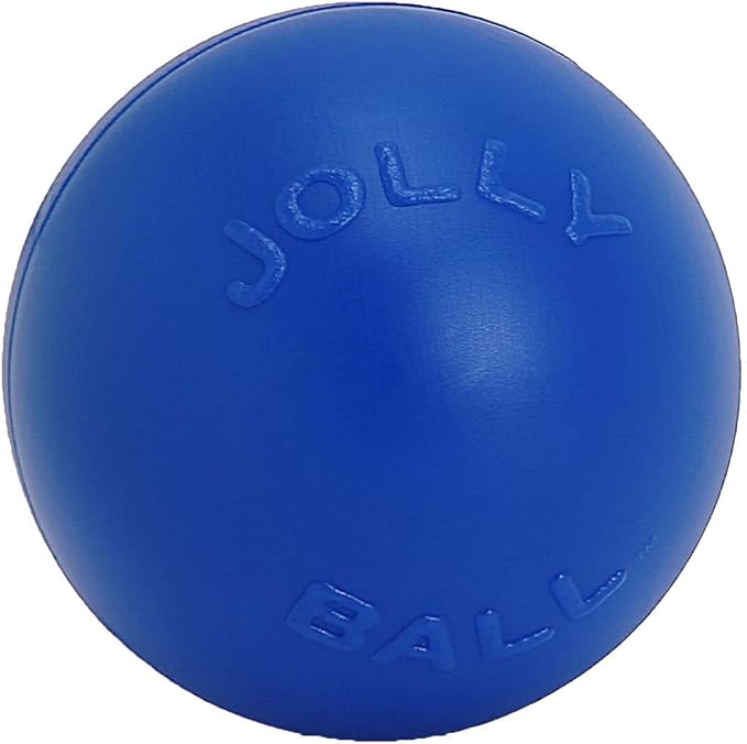 Jolly Pets Push-n-Play Ball Dog Toy, 4.5 Inches/Small, Blue (345 BL)