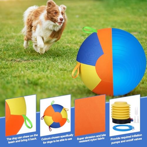 AIERSA 21" Herding Ball for Dogs, Large Dog Ball with Handles