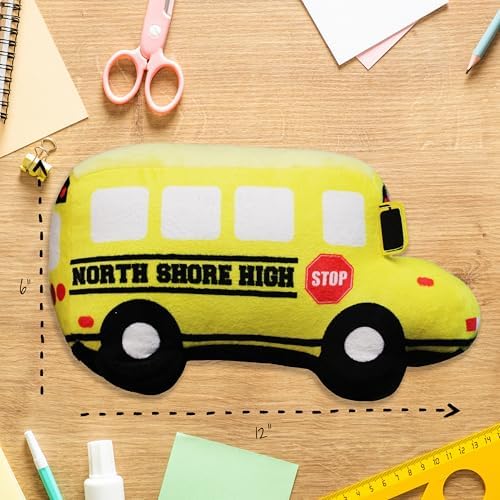 Mean Girls, Plush Dog Toys, Interactive Schoolbus with Squeaker, Large