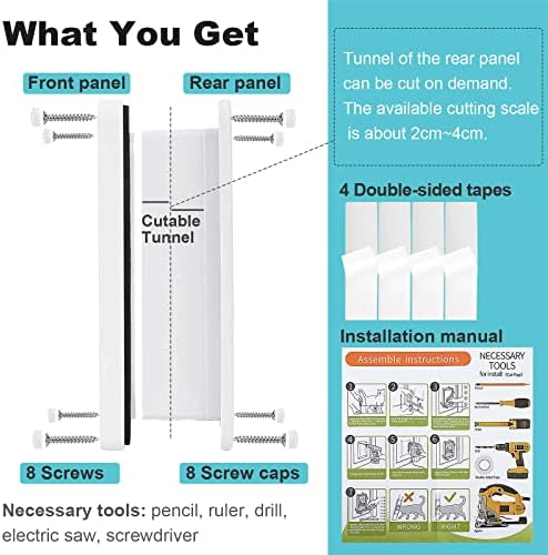 Lessmon Cat Door, M, 4-Way Lock, Outer Size 7.48x7.87x2.16in | 4-Way Lock for Pet Safety, Weatherproof & Durable, Easy DIY Installation, Fits Doors, Windows & Walls