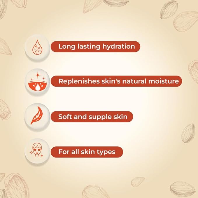 Yuthika Almond Soft Touch Body Lotion for Women & Men, Hydrating, Non-Greasy Moisturizer for Soft, Smooth Skin, All Skin Types (100ml)
