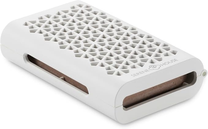 Serene House Puccini Lava Rock Essential Oil Aromatherapy Car Vent Clip – Portable or Tabletop Usage for Convenient Scent-Based Stress Relief and Relaxation - White