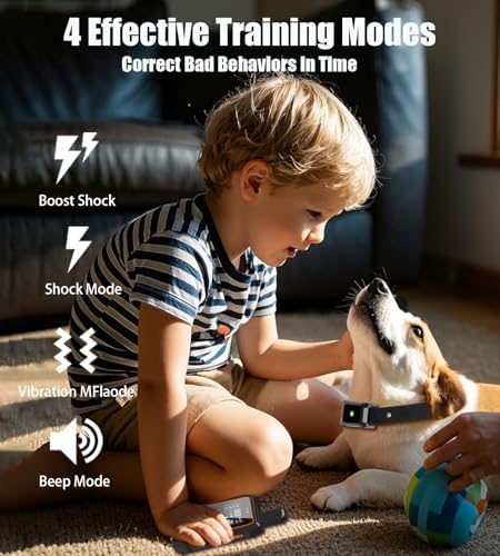 Dog Shock Collar 3600FT Dog Training Collar with Remote Innovative IPX7 Waterproof with 4 Training Modes,Vibration and Shock,Rechargeable E-Collar for All Breeds