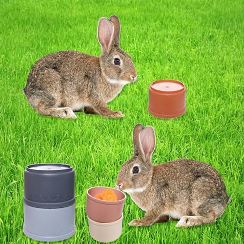 8 Pcs Stacking Cups for Rabbits, Multi-Colored Bunny Toys of Different Sizes, Nesting Cups Toys for Small Animals Hiding Food and Playing