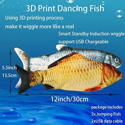Flopping Fish Electric Cat Dog Pet Toy,Realistic Moving Rocking Interactive