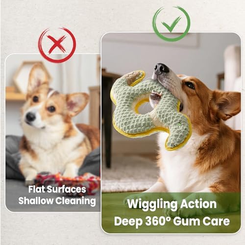 Nocciola Squeaky Dog Toy, New 2025 Ring Snake Dog Toy for Tug of War, Stuffed Toy with Two Tough Layers, Interactive Tug Training to Keep Them Busy, Green