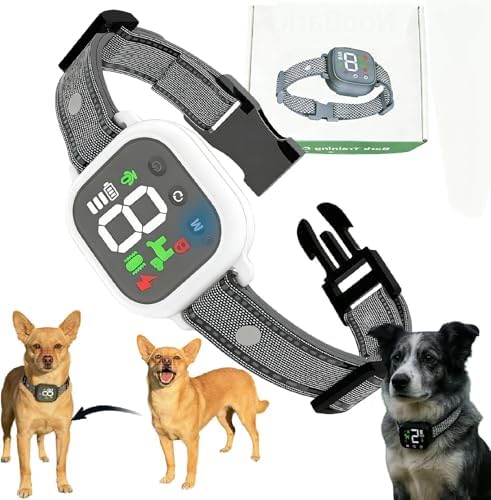 Dog Bark Deterrent Devices,Waterproof Rechargeable Smart Collar,Anti Barking Training with 8 Adjustable Sensitivity Beep Vibration for Small Medium Large Dogs. (White)