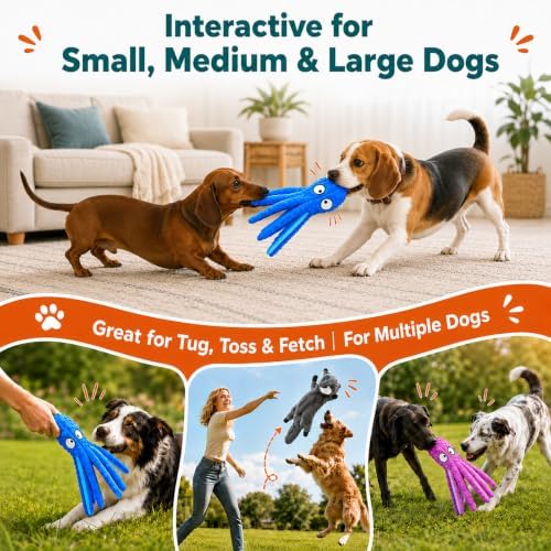 Dog Squeaky Toy, No Stuffing Dog Toys with Crinkle Paper