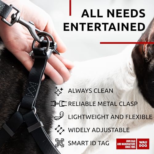 WAUDOG Waterproof Dog Harness with QR Code Tag & Metal Clasp