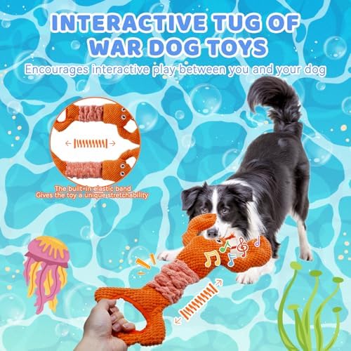 YZHDUXIU Tug of War Dog Toy Squeaky Dog Toys Interactive Lobster Puppy Toys