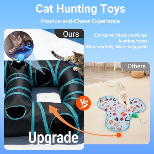 Interactive Cat Toy,Motion-Activated Ball in Cat Tunnel