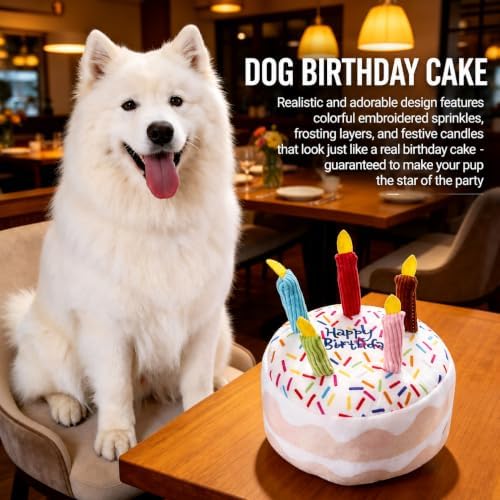 Dog Birthday Cake Squeak Toys, 3 Pcs (All)