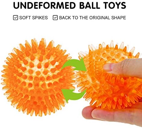Squeaky Balls for Dogs Small, Fetch Balls Rubber 3 Pack Bright Colors