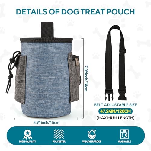 Dog Treat Pouch - 3 Ways to Wear Treat Pouches for Pet Training,treat pouches for pet training,3 Cups Animal Walking Snack Container Best Hiking Toys Pack Dispenser Carries