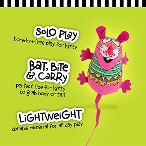 Bamboo Pet CAM650384 Fat Cat Kitty Hoots Eeeks Chic Catnip Toy, Multicolor