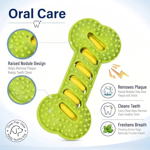 Dog Sound Chew Toy, TPR Material for Teeth Care & Play (Green)