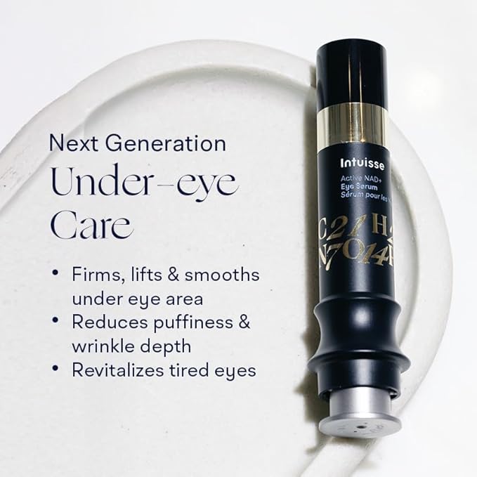 Active NAD+ Eye Serum – Dark Circles, Puffiness, Fine Lines – 5% NAD+, Four Hyaluronic Acids & Swiss Liposomal Delivery – Lifting and Firming Formula – 2 x 5ml – Refills