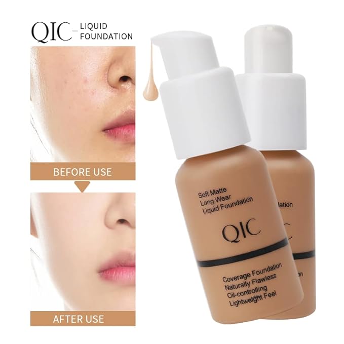 24HR Flawless Liquid Foundation Makeup - Soft Beige | Full Coverage, Weightless Matte Finish, Hydrating & Long Lasting Foundation, Transfer-Resistant, For All-Day Wear (02)