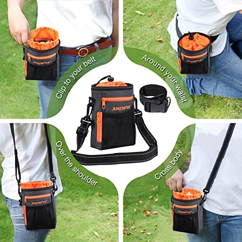 AMZNOVA Dog Treat Pouch Treatnow Dog Treat Bag, 6 Cups, Heather Black