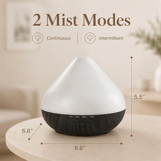 Essential Oil Diffuser 550ML Large Capacity with Remote for Home | Auto-off Functuon,Remote Control,7 LED Color Light,Timer Setting for Large Room Living Room Office Bedroom