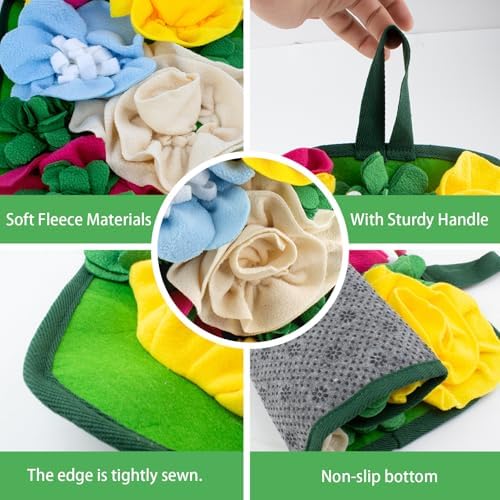 Pig Foraging Mat, Interactive Mini Pigs Enrichment Toys, Treat Mat Toy for Mini Pigs and Farm Puzzle Pad, Hanging Chew Snuffle Pad Bed Enrichment Toy for Pigs to Play with for Pigs
