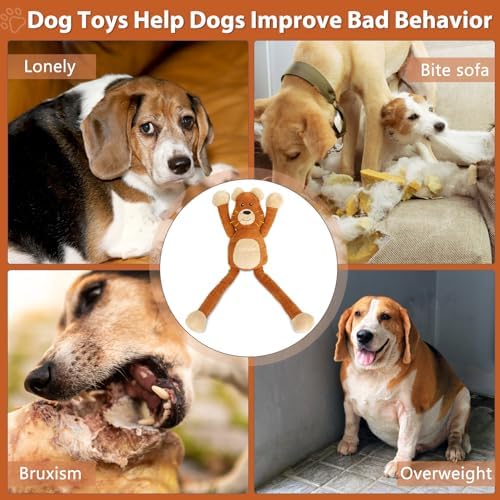 Drmstow Large Squeaky Dog Toys, Tough Tug-Pull Interactive Puppy Toys, Plush Dog Chew Toys for Small, Medium and Large Dogs