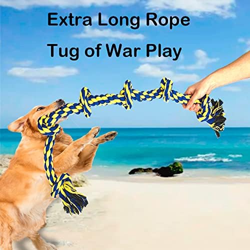 Large Dog Rope Toys for Aggressive Chewers - Pitbull Tug of War, Heavy Duty, Outdoor, Medium to Large Breed, Durable Dog Tug Toys with Handle
