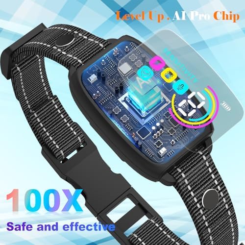 Dog Bark Collar for Large Dogs,Smart Anti Barking Device with 3 Training Modes,Rechargeable IP67 Waterproof Barking Collar for Medium Dogs