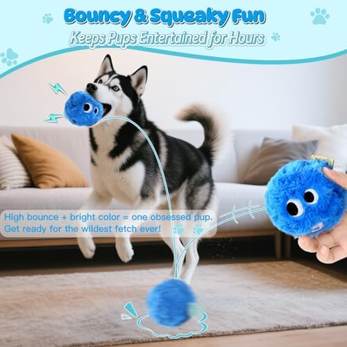 Squeaky Plush Ball Dog Toys for Small Medium Dogs, 3'' Soft Fuzz Ball