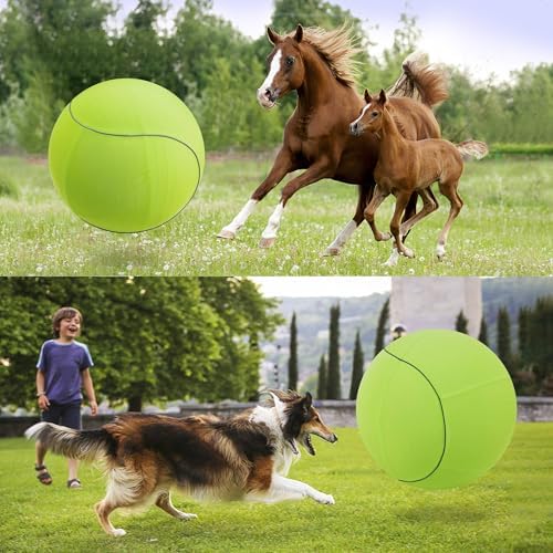 ANC POP 25" Herding Ball for Dogs & Horses with Green Nylon Cover, for Australian Shepherd Training Toy, for Medium & Large Pets Outdoor Play & Exercise