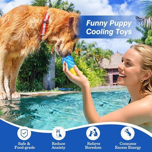 Pawaboo Dog Cooling Chew Toys, 2 Pack Freeze Pet Teething Toys for Cooling