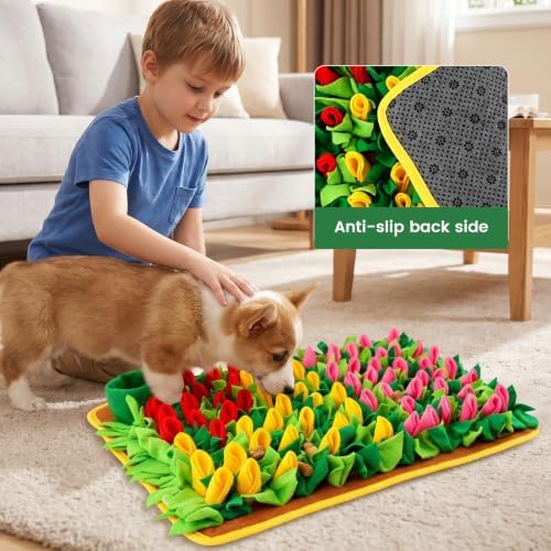 Tulip‑Style Snuffle Mat for Dogs, Cats, Rabbits, 23" x 15"