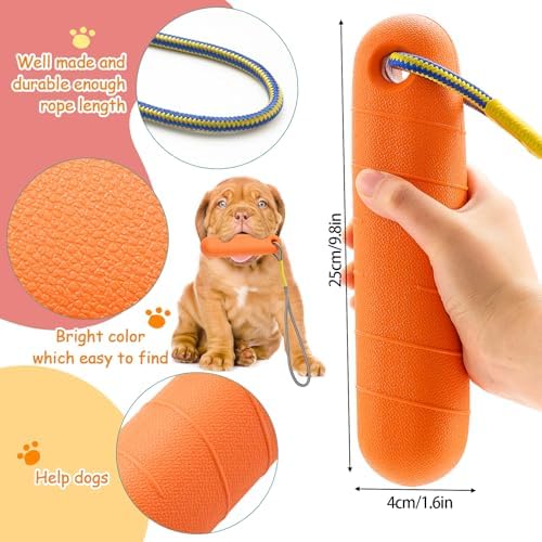 Blueweenly 4 Pack Dog Water Training Bumper Float Fetch Toy with Rope
