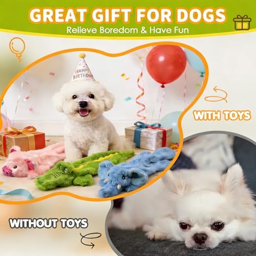 3 Pack Flat Crinkle Dog Toys for Small Medium Dogs