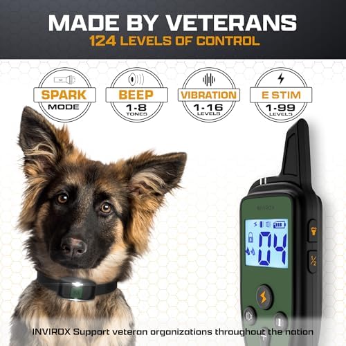 INVIROX Dog Training Collar with Remote, Shock Collar for Dogs 3300ft Range
