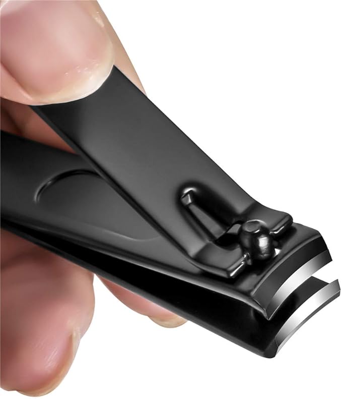 Nail Clippers Set, Sharp Stainless Steel Fingernail and Toenail Clippers, Nail Clippers for Thick Nails or Ingrown Nails, Perfect 3 PCS Black Nail Cutter for Men and Women.