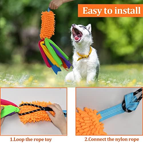 ASOCEA Flirt Pole with Tug Toy for Small Medium Large Dogs Outdoor Training