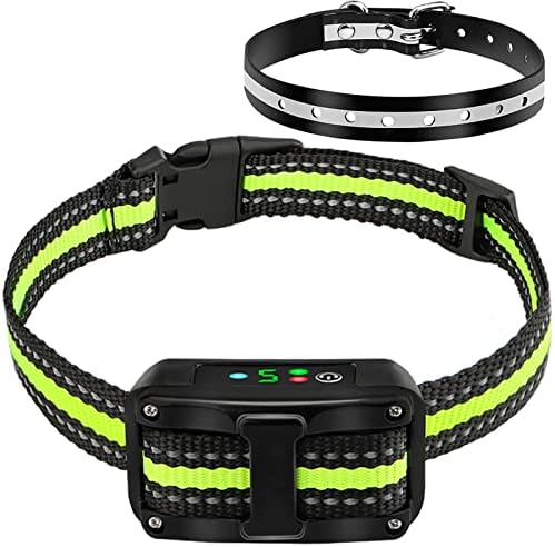 Dog Bark Collar-5 Adjustable Sensitivity and Intensity Levels-Dual Anti-Barking Modes-Rechargeable/Rainproof/Reflective -No Barking Control Dog Shock Collar for Small Medium Large Dog