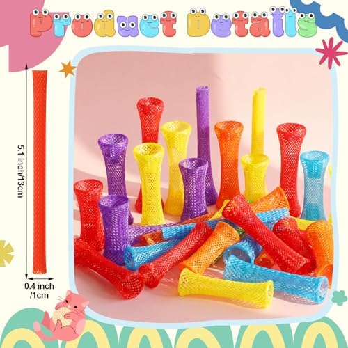 Leitee 60 Pcs Cat Spring Toys Kitten Tubes,Rainbow Colors