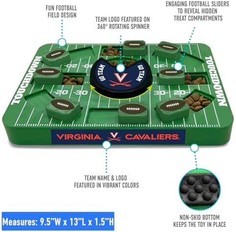 Pets First NCAA Virginia Large Puzzle Toy, Interactive Treat Dispenser, Slow Feeding Toy for Dogs, New Large Size