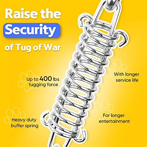 Petbobi Dog Tree Tug Toy, Outdoor Hanging Spring Bungee Tether, Large Dog